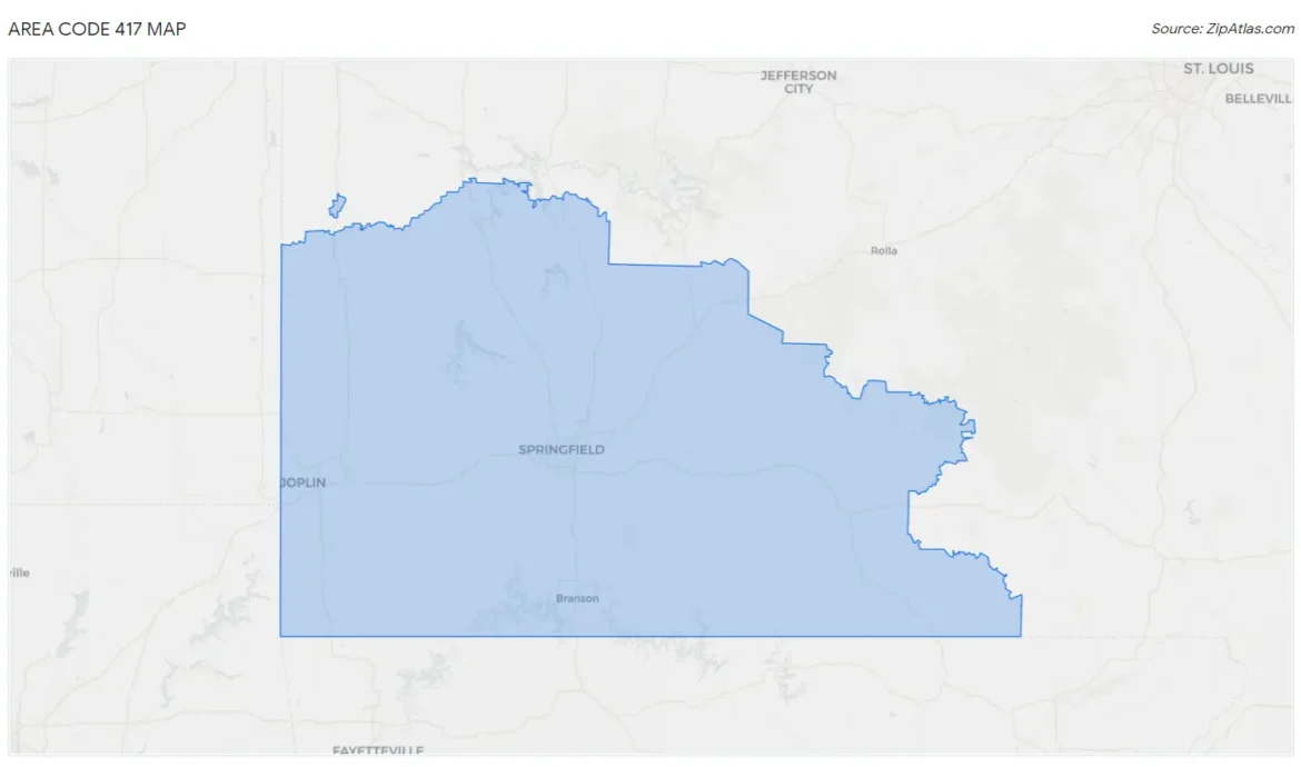 what is the 417 area code location